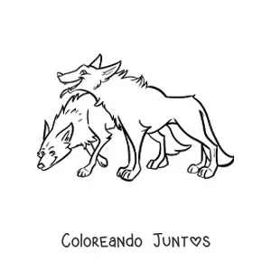 Imagen para colorear de dos coyotes del desierto