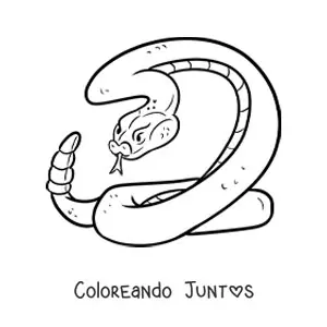 Imagen para colorear de una serpiente cascabel