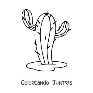 Imagen para colorear de un cactus