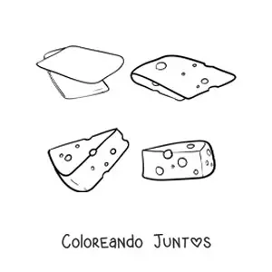 Imagen para colorear de varios quesos