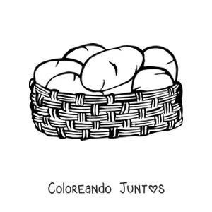 Imagen para colorear de una cesta con papas