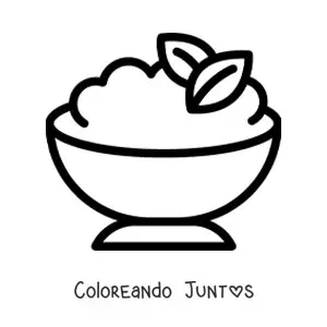 Imagen para colorear de un plato con puré de papas