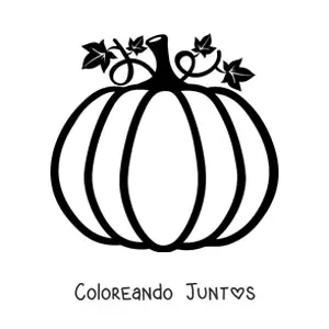 Imagen para colorear de una calabaza grande de otoño