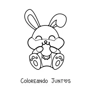 Imagen para colorear de un conejo animado comiendo zanahoria