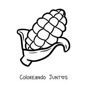 Imagen para colorear de una mazorca de maíz grande