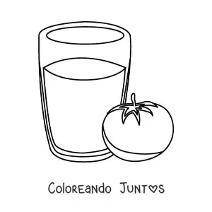Imagen para colorear de un vaso con jugo de tomate