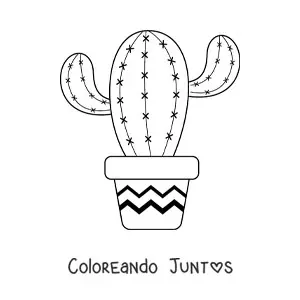 Imagen para colorear de un cactus grande