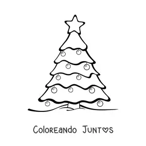Imagen para colorear de un pino navideño