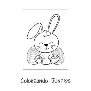 Imagen para colorear de un conejo de pascua grande