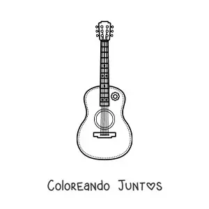 Imagen para colorear de una guitarra española