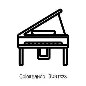 Imagen para colorear de un piano sencillo