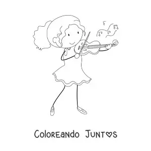 Imagen para colorear de una niña violinista