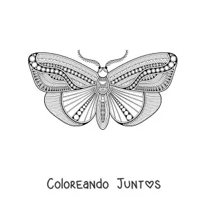 Imagen para colorear de un mandala de mariposa