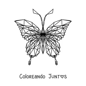 Imagen para colorear de una mariposa con figuras geométricas
