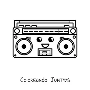 Radio cassette animada con música | Coloreando Juntos