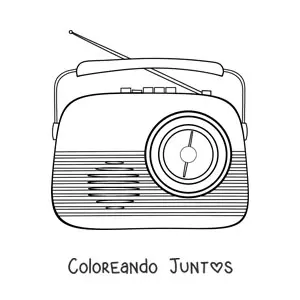 Imagen para colorear de una radio antigua con antena
