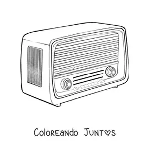 Imagen para colorear de una radio vintage sin antena
