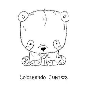 Imagen para colorear de un oso panda de peluche
