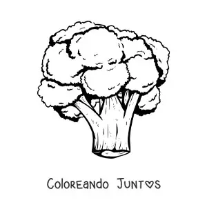 Imagen para colorear de un brócoli realista