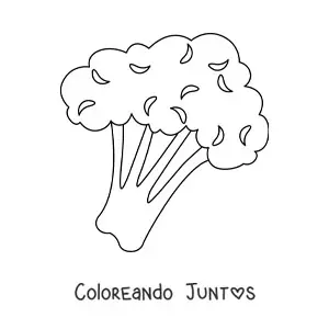 Imagen para colorear de un brócoli sencillo
