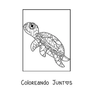 Imagen para colorear de un mandala de tortuga