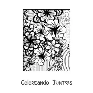 Imagen para colorear de un mandala floral zentangle