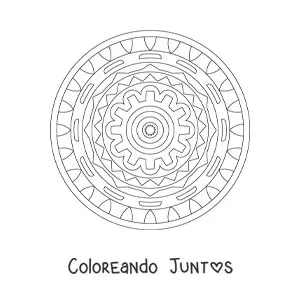 Imagen para colorear de un mandala con figuras geométricas