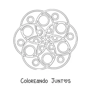 Imagen para colorear de un mandala con círculos