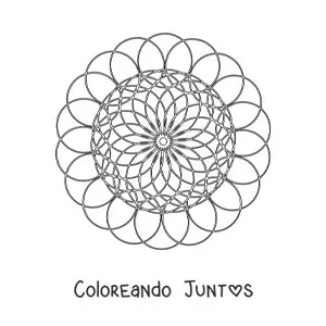 Imagen para colorear de un mandala con círculos