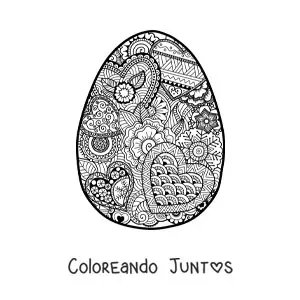 Imagen para colorear de mandala de huevo de Pascua zentangle