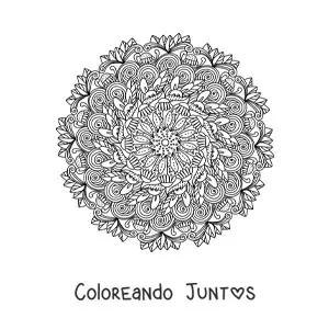 Imagen para colorear de mandala de conejo de Pascua zentangle