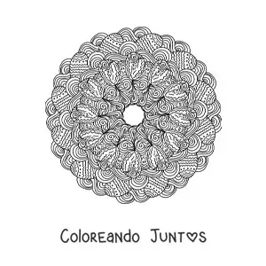 Imagen para colorear de mandala de huevos de Pascua zentangle