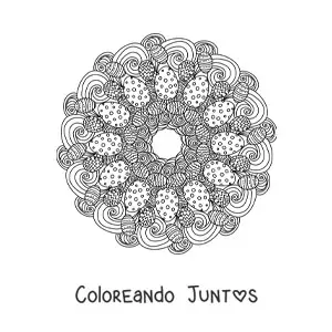 Imagen para colorear de mandala de huevos de Pascua zentangle