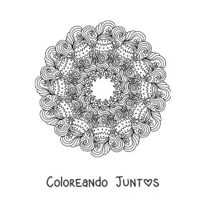 Imagen para colorear de mandala de huevos de Pascua zentangle