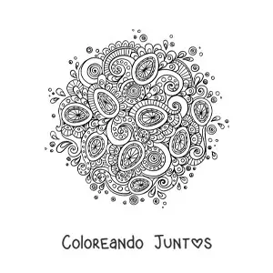 Imagen para colorear de huevos de Pascua zentangle