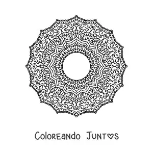 Imagen para colorear de mandala circular zentangle