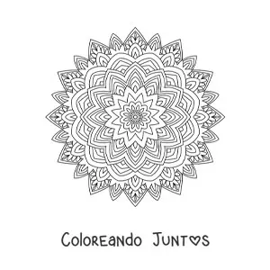 Imagen para colorear de mandala hindú zentangle