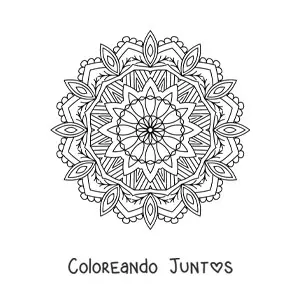 Imagen para colorear de mandala hindú zentangle