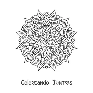 Imagen para colorear de mandala hindú zentangle