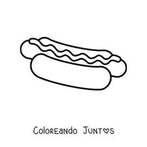 Imagen para colorear de hot dog sencillo