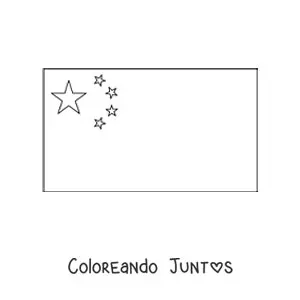 Imagen para colorear de la bandera de China horizontal