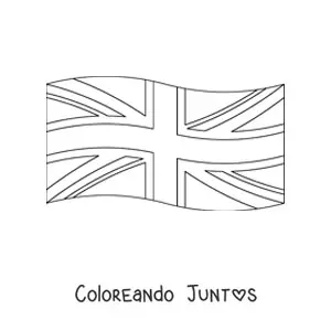 Imagen para colorear de la bandera del Reino Unido ondeando