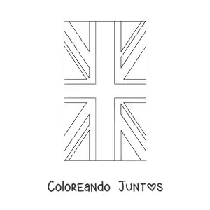 Imagen para colorear de la bandera del Reino Unido vertical