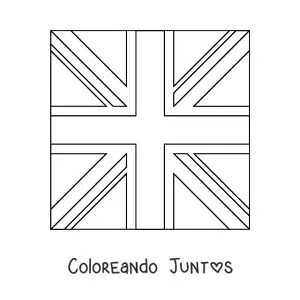 Imagen para colorear de la bandera del Reino Unido en emoji cuadrado