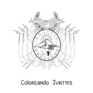 Imagen para colorear de escudo de la bandera de Bolivia