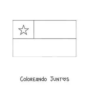 Imagen para colorear de la bandera de Chile horizontal