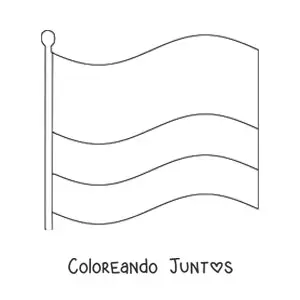 Imagen para colorear de la bandera de Colombia grande ondeando