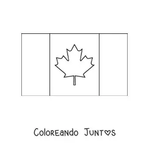 Imagen para colorear de la bandera de Canadá horizontal