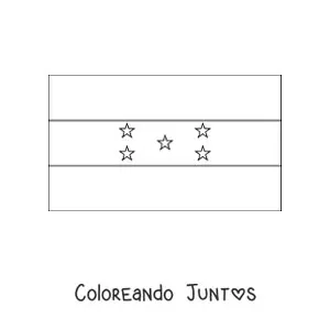 Imagen para colorear de la bandera de Honduras horizontal