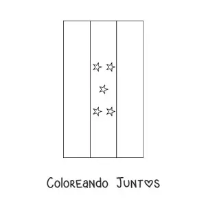 Imagen para colorear de la bandera de Honduras vertical